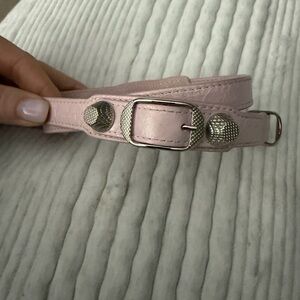Balenciaga Light Pink Bracelet with Silver Buckle